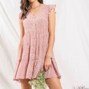 Mine‎ women’s Mauve Speckled Dot Dress size small (1477)